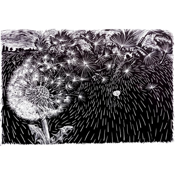 Dandelion with Oil Refinery