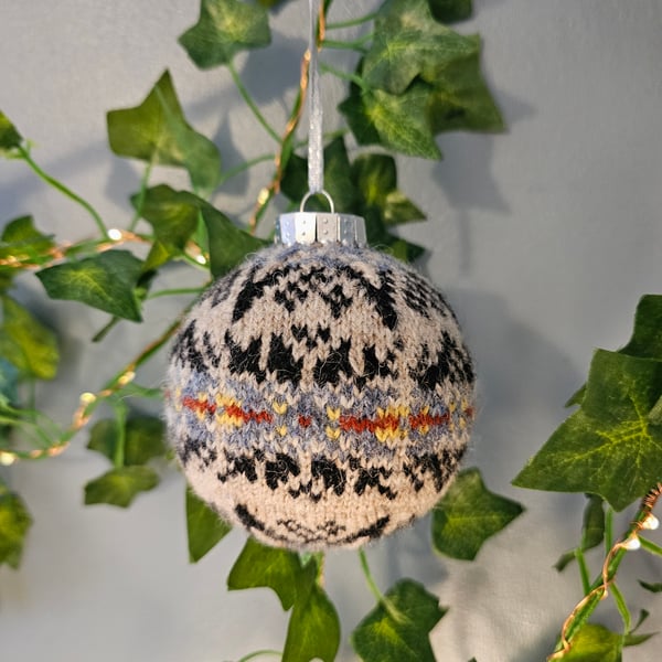Hand Knit Fair Isle Bauble