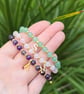 Custom Made Gemstone Bracelet with Gold Initial Charm