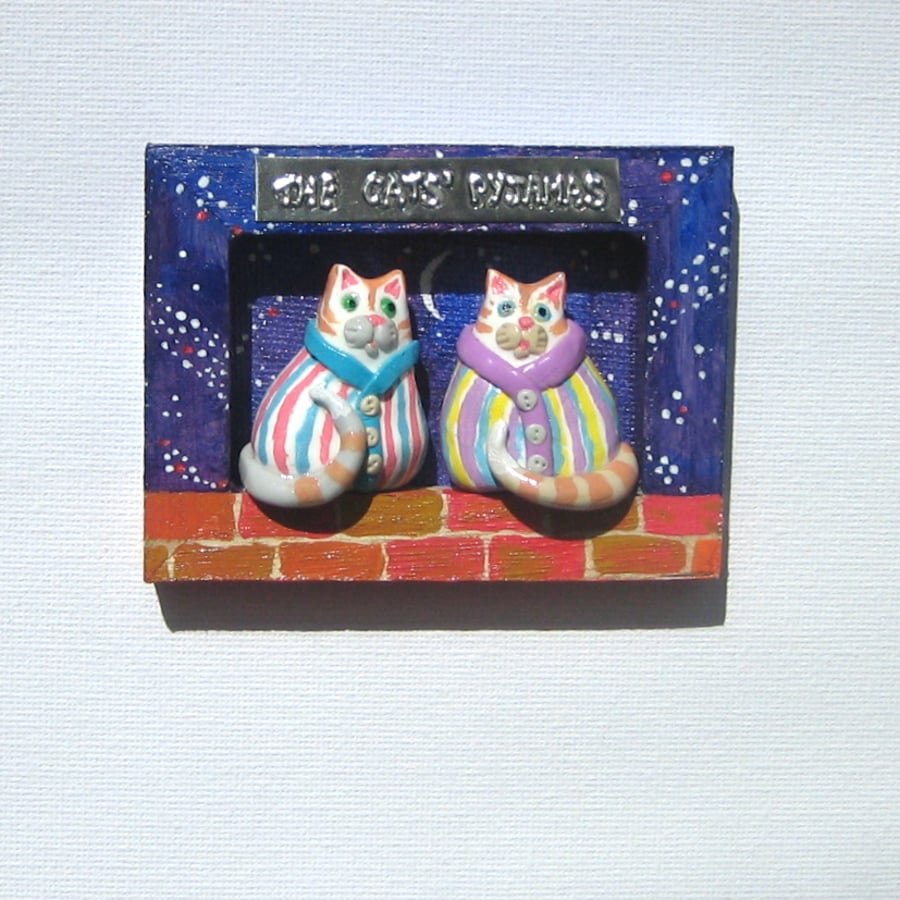 The Cats' Pyjamas 3D Miniature Picture Personalised