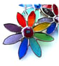 Rainbow Daisy Suncatcher Stained Glass Flower Dichroic Nugget - Image 4