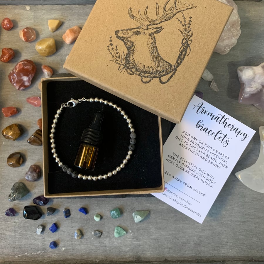 Silver diffuser bracelet for essential oils