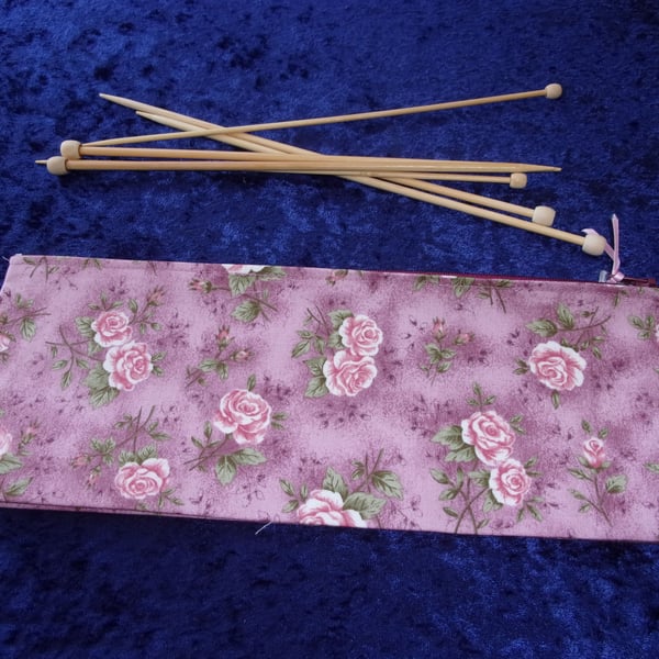 Floral Knitting Needle Case - Needles not included
