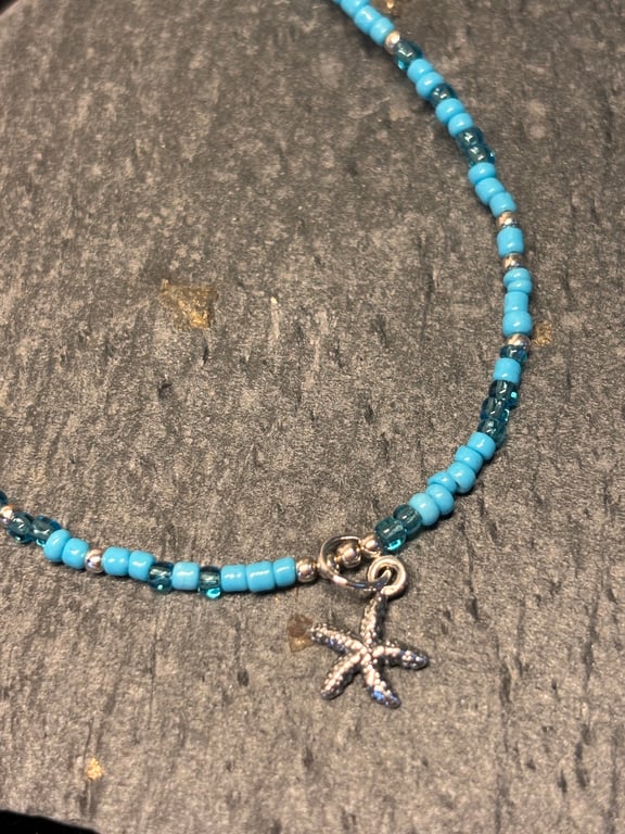 Small and Delicate Turquoise with Starfish Charm Ref R17