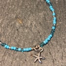 Small and Delicate Turquoise with Starfish Charm Ref R17