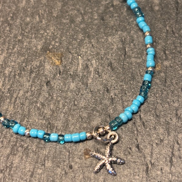 Small and Delicate Turquoise with Starfish Charm Ref R17