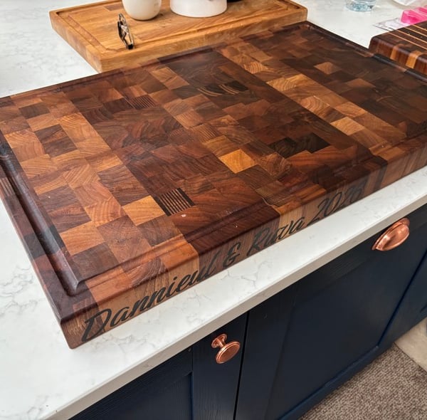 butchers block solid walnut end grain Monster board 750mmx480mmx55mm