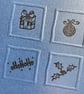  Pack of 4 Christmas Cards on shiny card with festive printed decor, artisan - Image 5