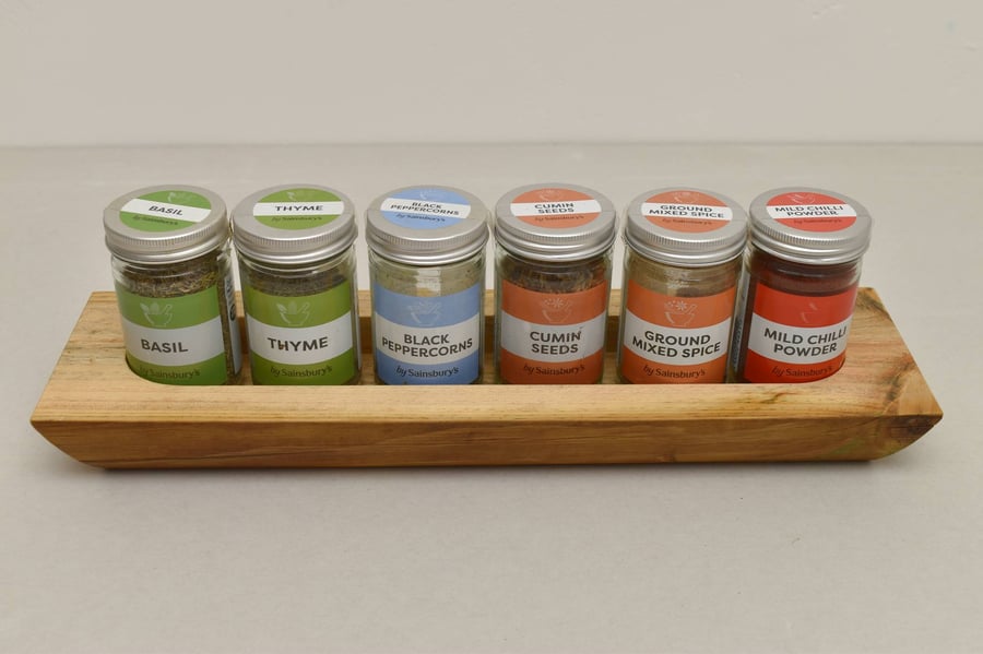 The Spice Caddy Rustic Spice Rack, Spice Holder Folksy