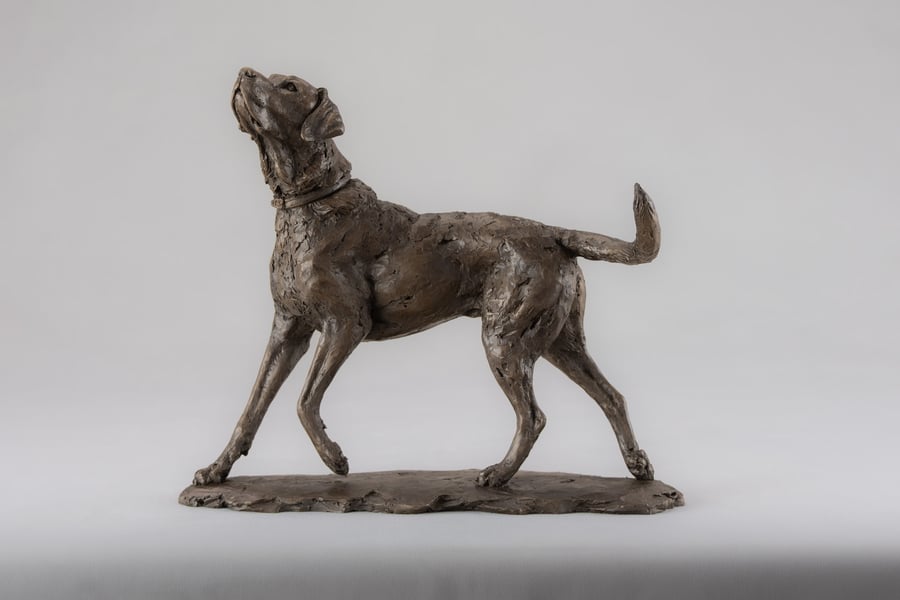 Bronze Resin Playing Labrador Dog Statue Medium Bronze Resin Sculpture