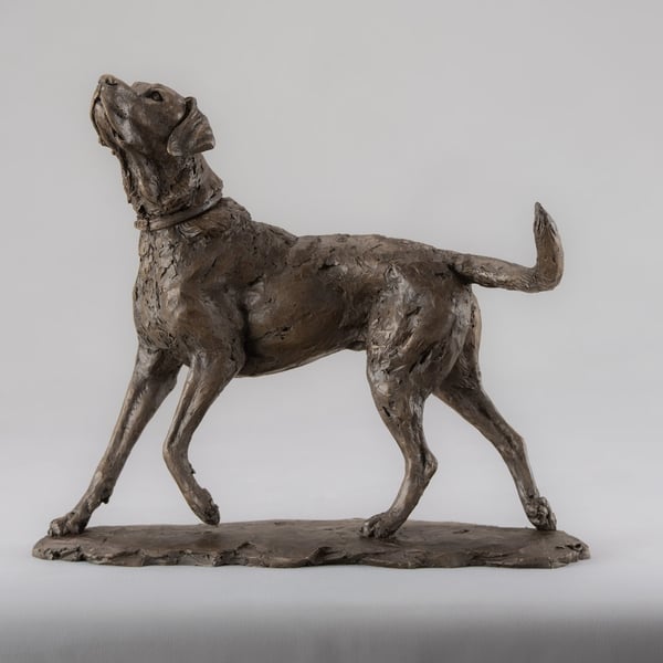 Bronze Resin Playing Labrador Dog Statue Medium Bronze Resin Sculpture