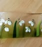 Fused Glass Snowdrop Ornament: Freestanding Spring Flower Art - Image 1