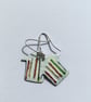 Hand Enamelled Fine Stripe Beach Hut Earrings  - Image 1