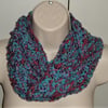 crochet multi mix infinity scarf ( ref F 704)