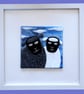 Handmade Fused Glass 'Twa Sheep' Picture