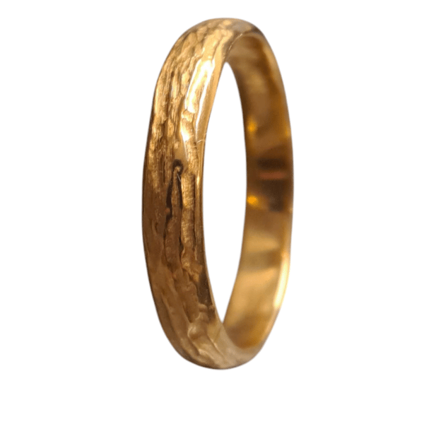 3mm wide textured wedding ring