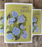 September Birth Flower Card,  Morning Glory, Birthday Card, Floral Greeting Card