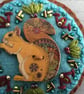 Hand Embroidered Squirrel Button Brooch - Image 2