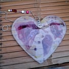 Unusual hanging rose resin heart