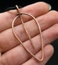 Simple Leaf Shaped Hammered Copper Pendant - Smooth or Textured Finish - Image 7