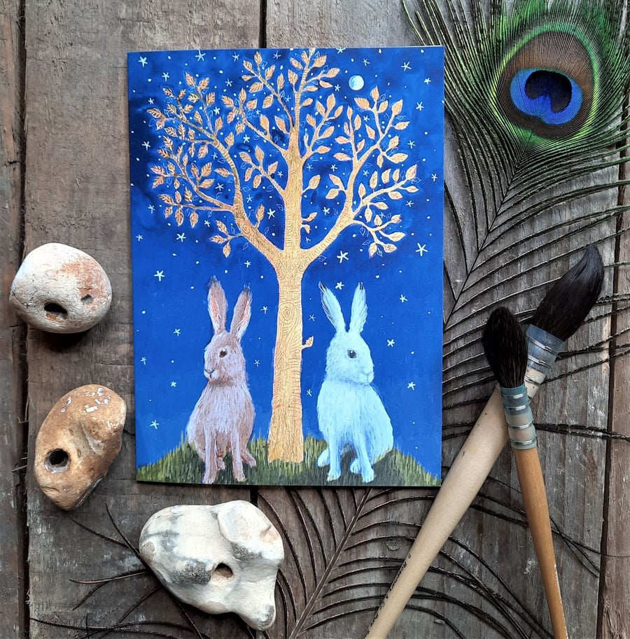 Golden Dreams Greetings Card by Hannah Willow