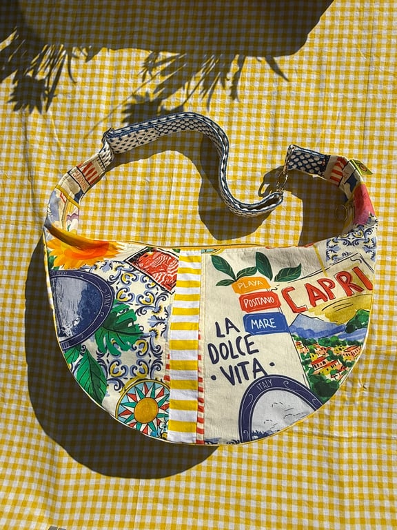 Handmade Crescent Crossbody Shoulder Bag - Dolce Vita!