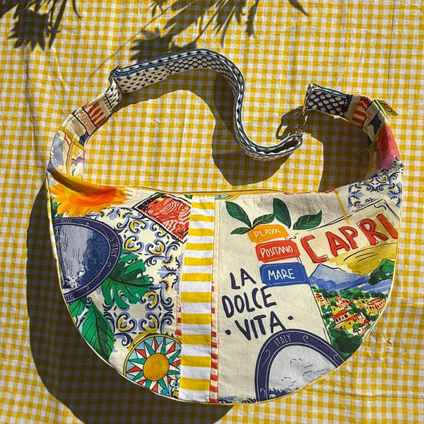 Handmade Crescent Crossbody Shoulder Bag - Dolce Vita!