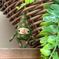 Floral Gnome Miniature Spun Cotton Art Doll