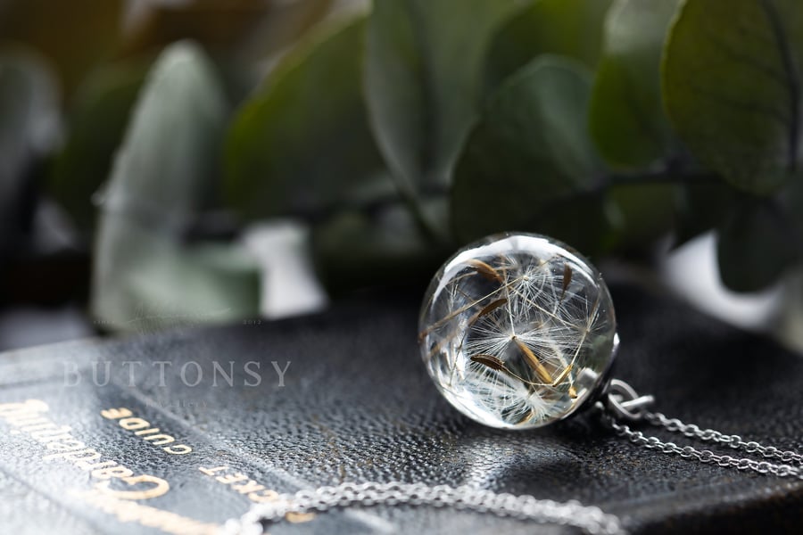 Dandelion Necklace Dandelion Orb Dandelion Seed Necklace Dandelion Necklace Resi