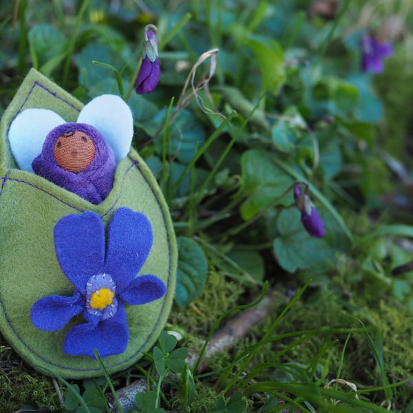 Sweet Violet flower fairy doll