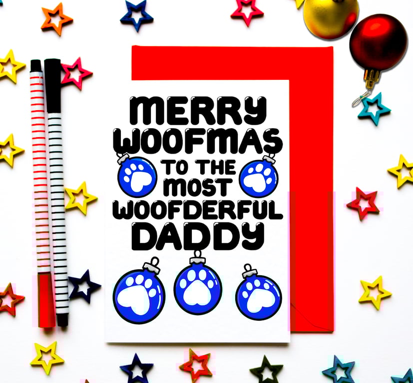 Christmas Card For Puppy, Dogs, Dog Dad, Daddy, Husband, Boyfriend, Him