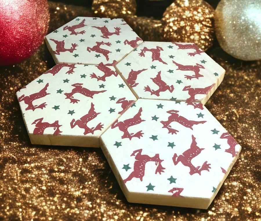 Reindeer Wooden Coasters