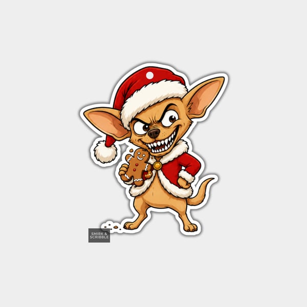 Unique Funny Christmas Gift Tags For Adults, 6pk - Cheeky Chihuahua Dog