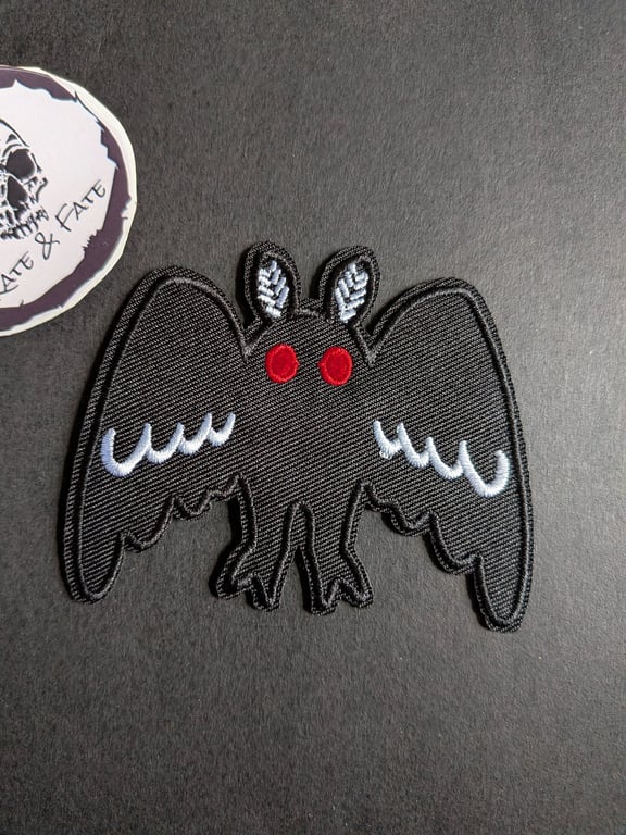 Mothman - Embroidered Iron on Patch