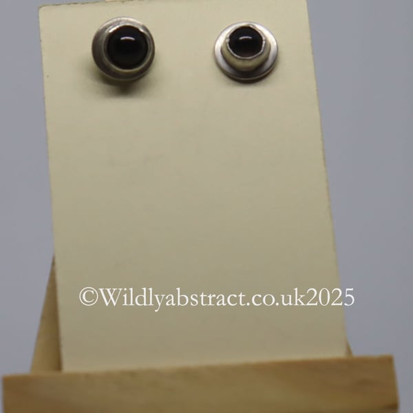 Smoky quartz stud earrings
