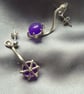 Sterling silver and purple jade stone earings - Image 4
