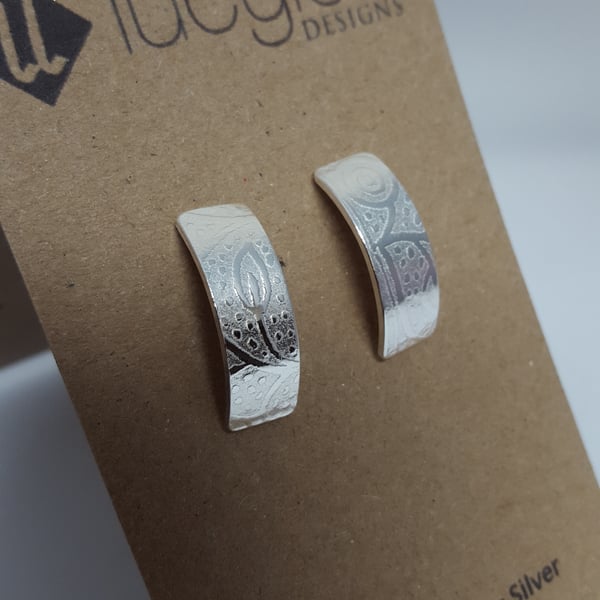 Silver Curve Stud Earrings