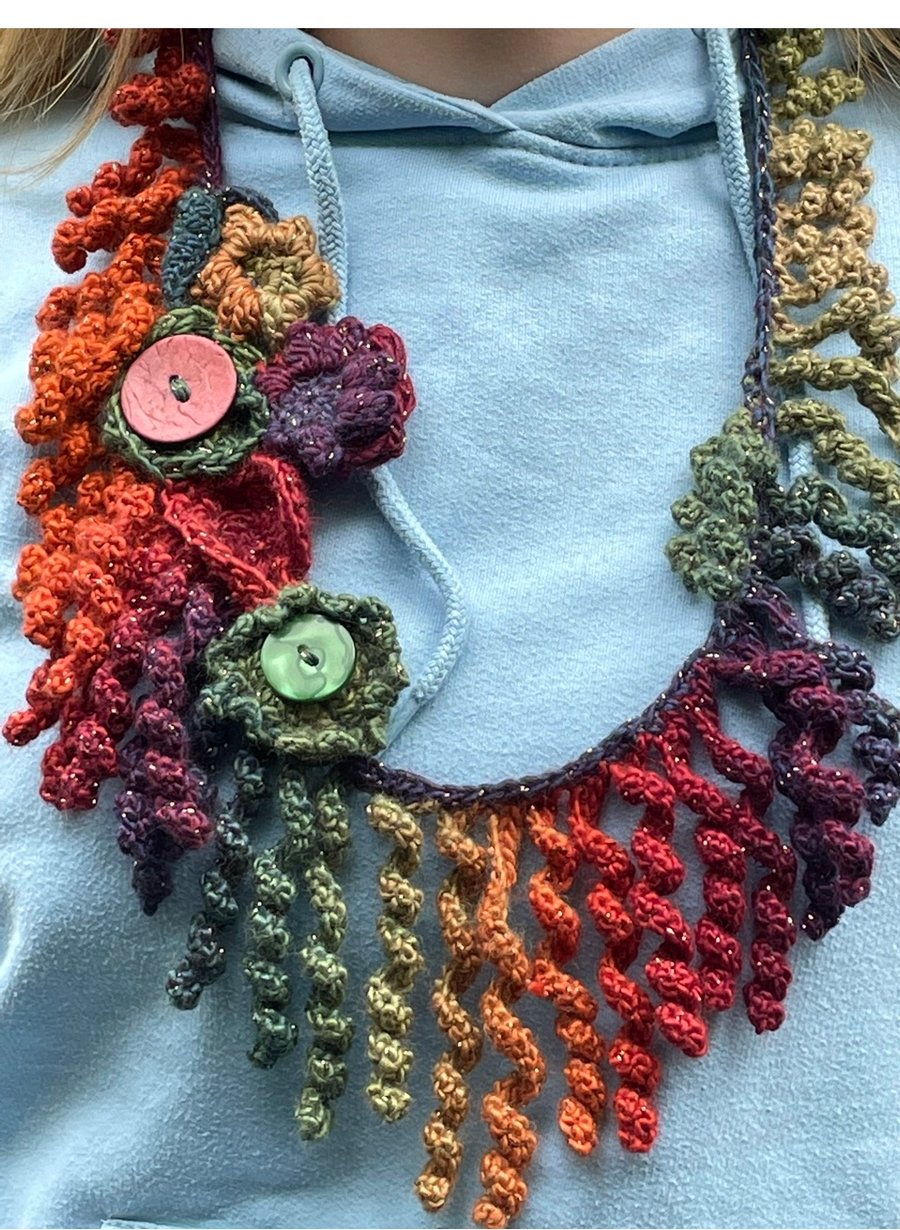 Bright Crochet Necklace