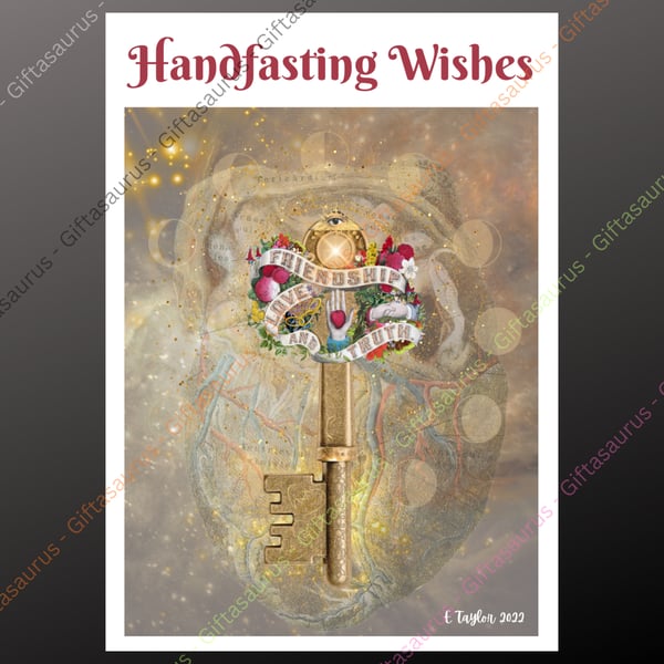 Personalised Handfasting Card Plantable Seeded Gothic Pagan Wiccan Wedding