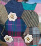 Harris Tweed Hexagonal patchwork shopper bag with bee buttons - Image 3