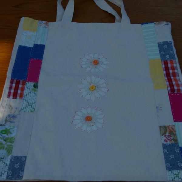 Bag Daisy and Patchwork Tote Bag