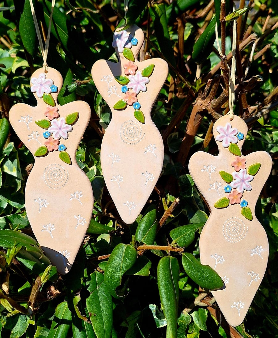 Blodeuwedd Goddess - ceramic hanging decoration