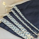 Handmade Bunting - Navy with Love Hearts 