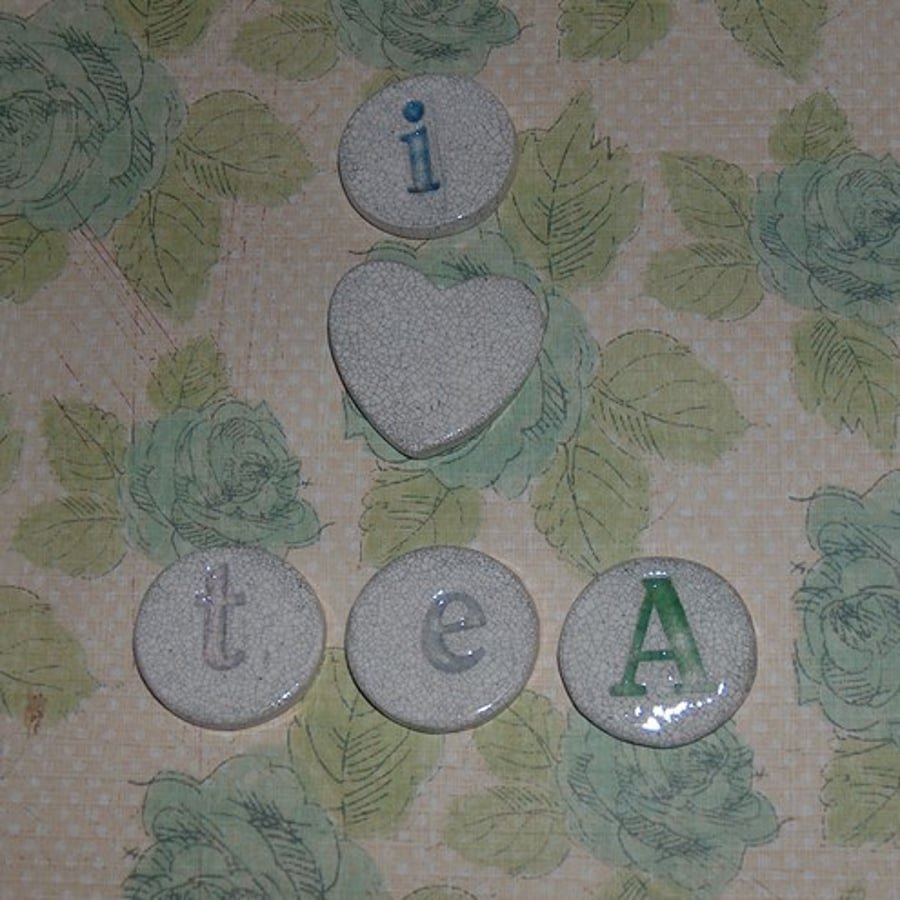 Fridge Magnets 'I 'Love' Tea'