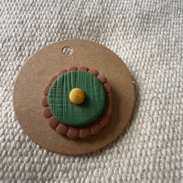 LOTR inspired polymer clay door pin badge 