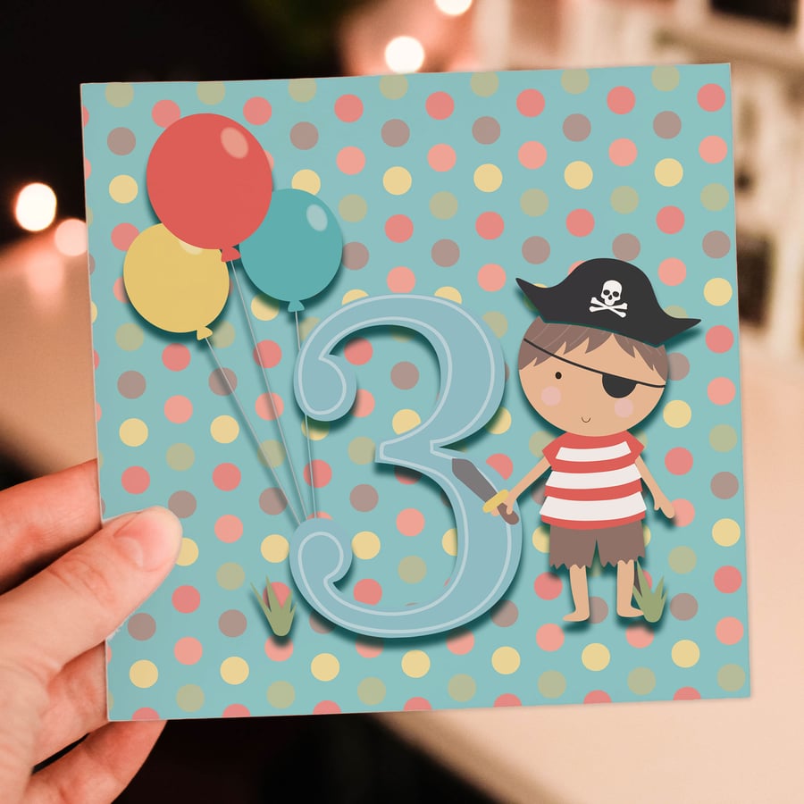 Boy’s 3rd birthday card