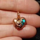 Small Aqua Heart Necklace 