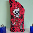 Goth Skulls Daggers Red Black Glasses Case 