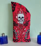 Goth Skulls Daggers Red Black Glasses Case 