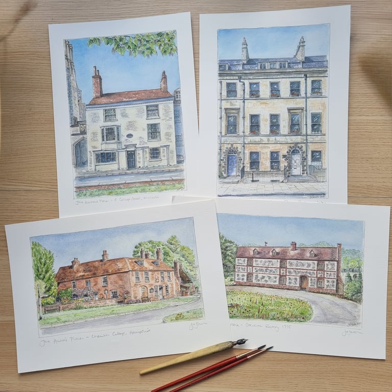 Jane Austen's Places BUNDLE OFFER.  Hand Signed Giclee Prints